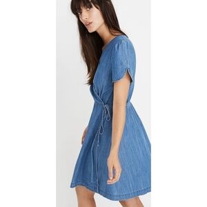 Madewell Blue Denim Wrap Mini Dress